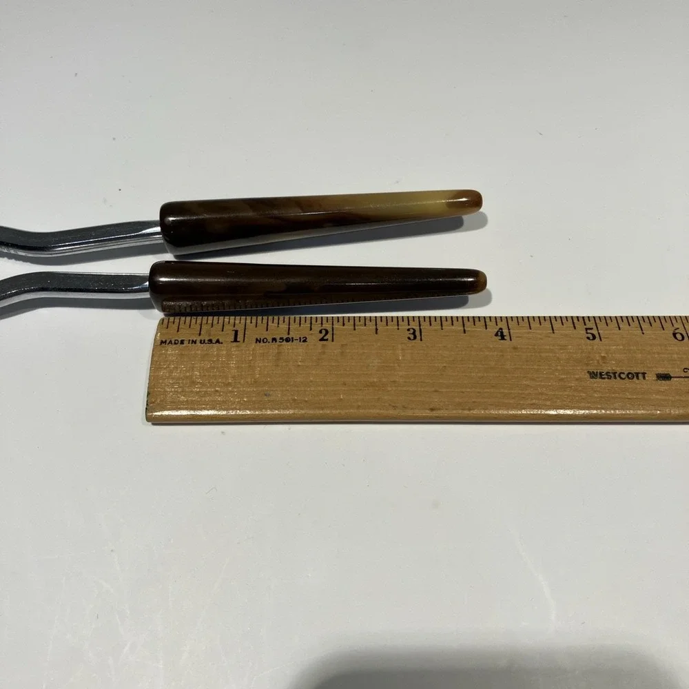 Vintage USA Stainless Steel Jar Opener with Caramel/Brown Bakelite Handles MCM